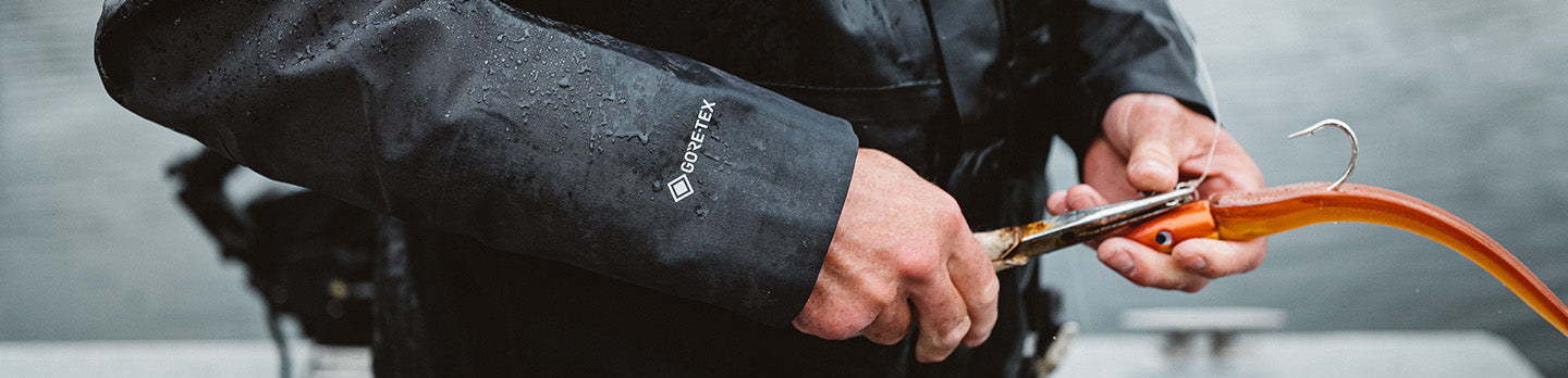 Gore-tex jacket in the rain.
