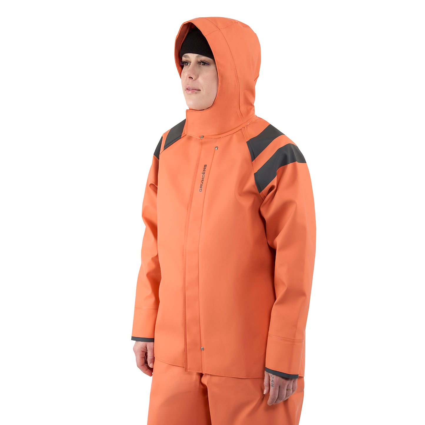 Neptune Anorak Hi-Vis Yellow Front View – Grundens