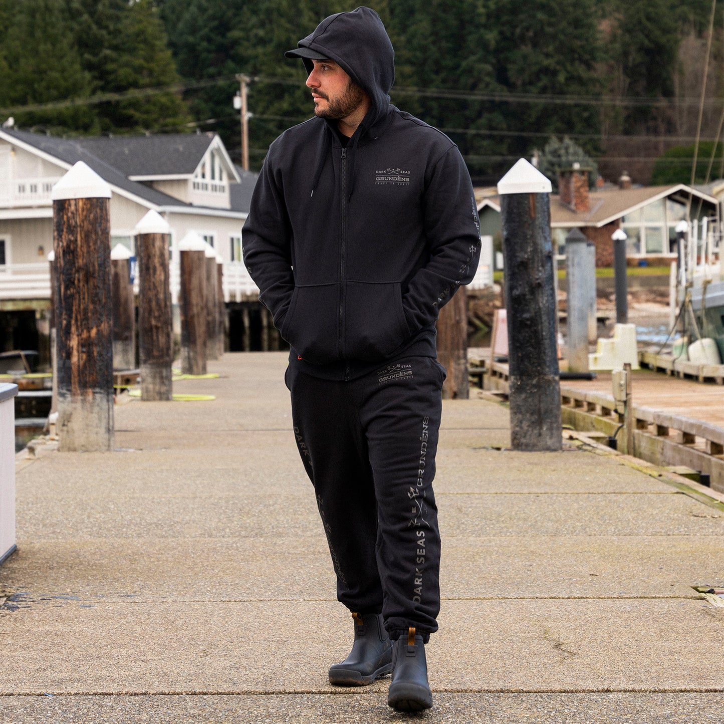 Anchor Displacement DWR Hoodie Front View – Grundens