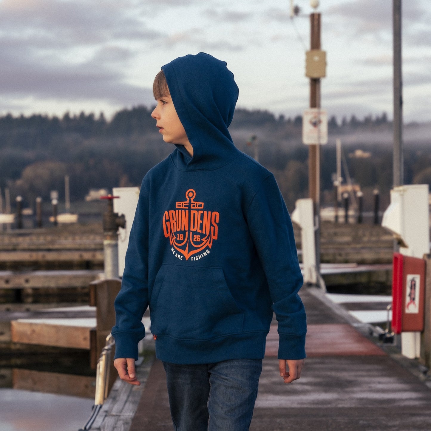 Kid's Displacement Hoodie Logo Anchor