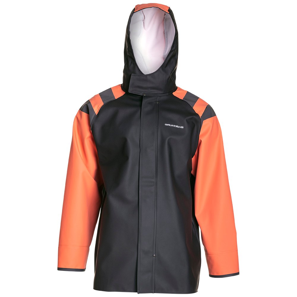Grundens Balder 302 Hooded Jacket - Orange/Black - 5XL