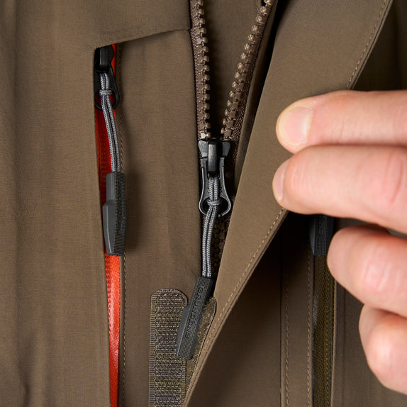 Placketed Center-Front Zipper Construction Offers Protection from Wind-Driven Rain
