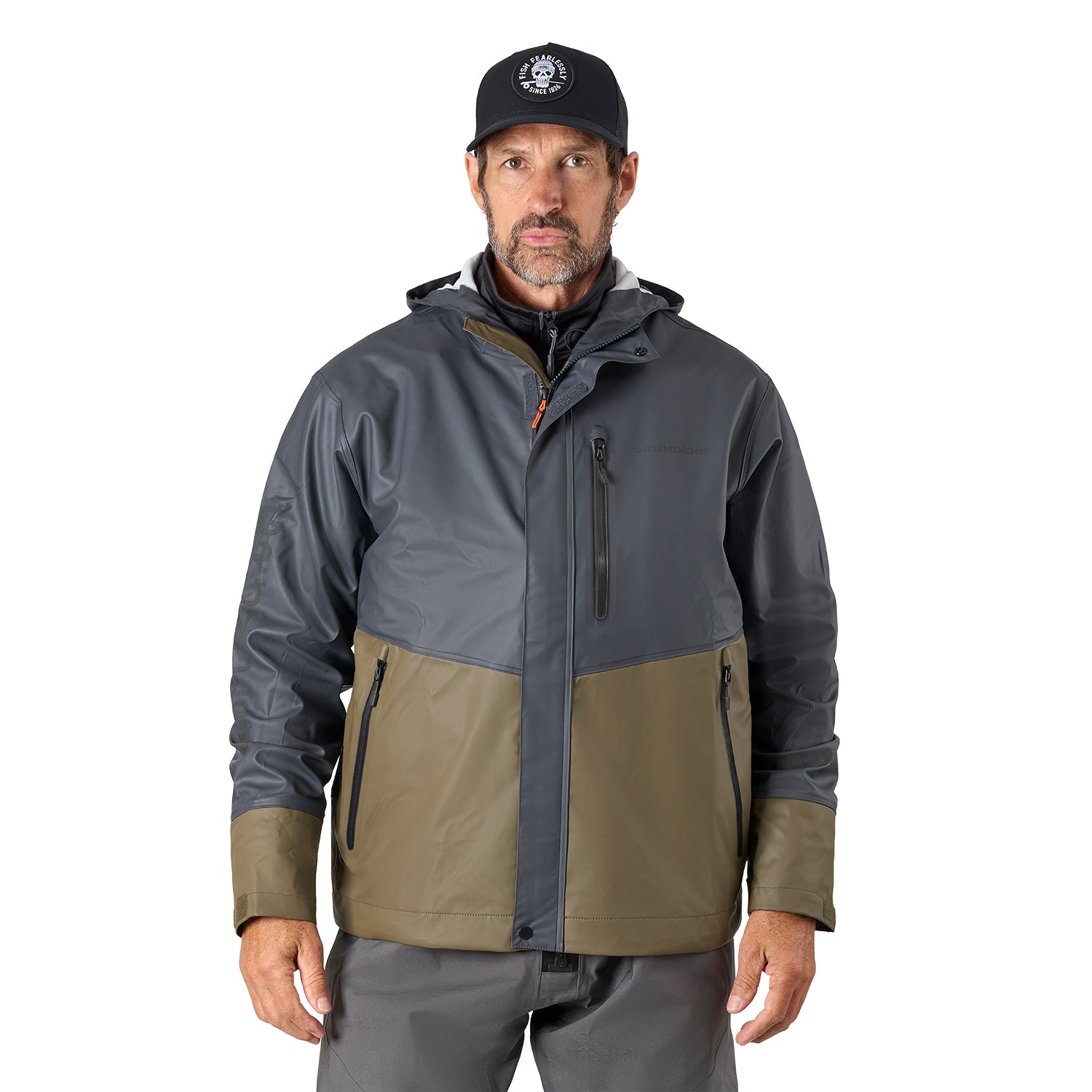 Tourney Pro Jacket Black Product View – Grundens