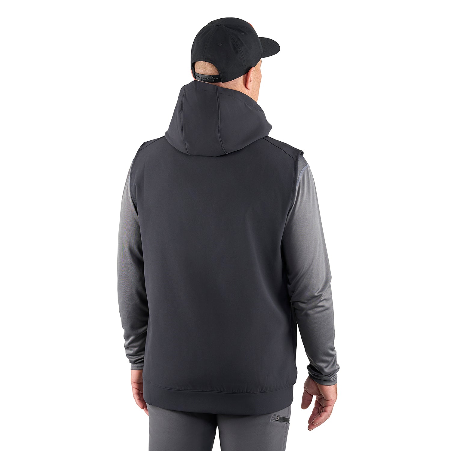 Kryall Hooded Vest Tobacco Detail View – Grundens