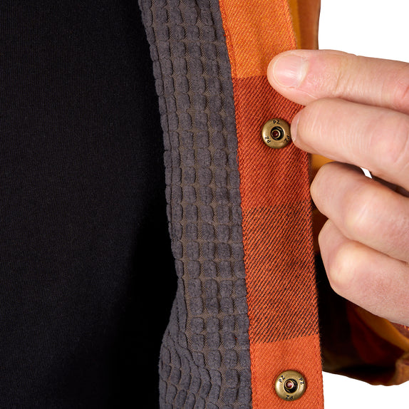 Polyester Grid Fleece Lined Insulation and Snap Center Front Closure