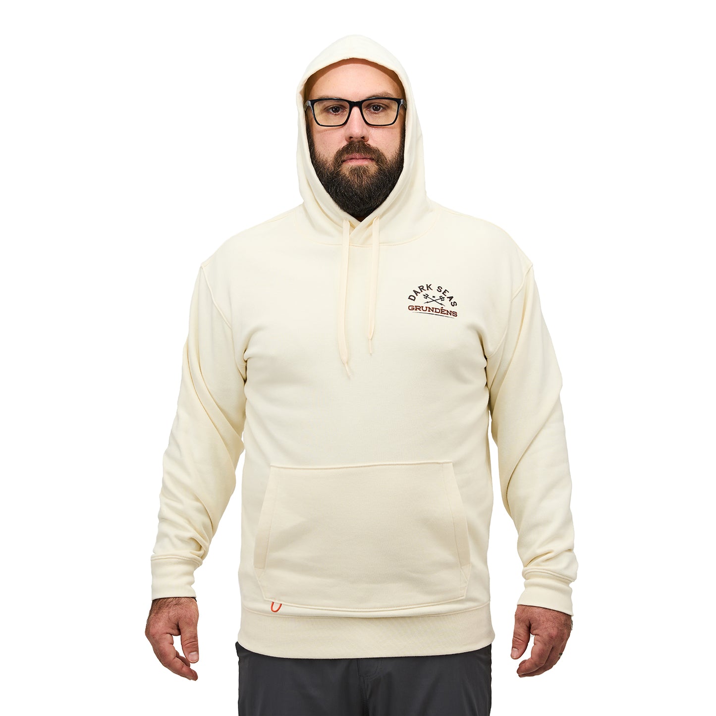 Dark Seas X Grundens Seaworthy Hoodie Black Back View – Grundens