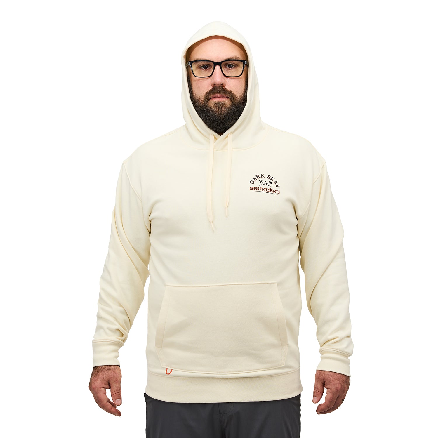Dark Seas X Grundens Seaworthy Hoodie Black Back View – Grundens
