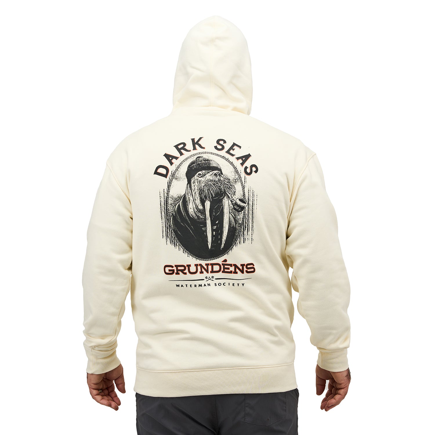 Dark Seas X Grundens Seaworthy Hoodie Black On Model – Grundens