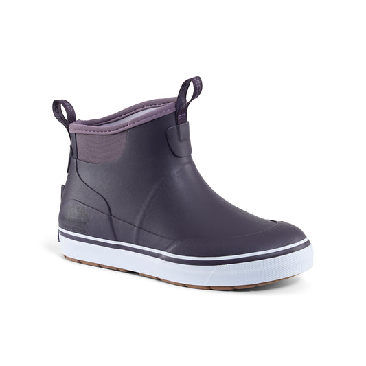 Women's Deck-Boss Ankle Boots Cherry Front View – Grundens