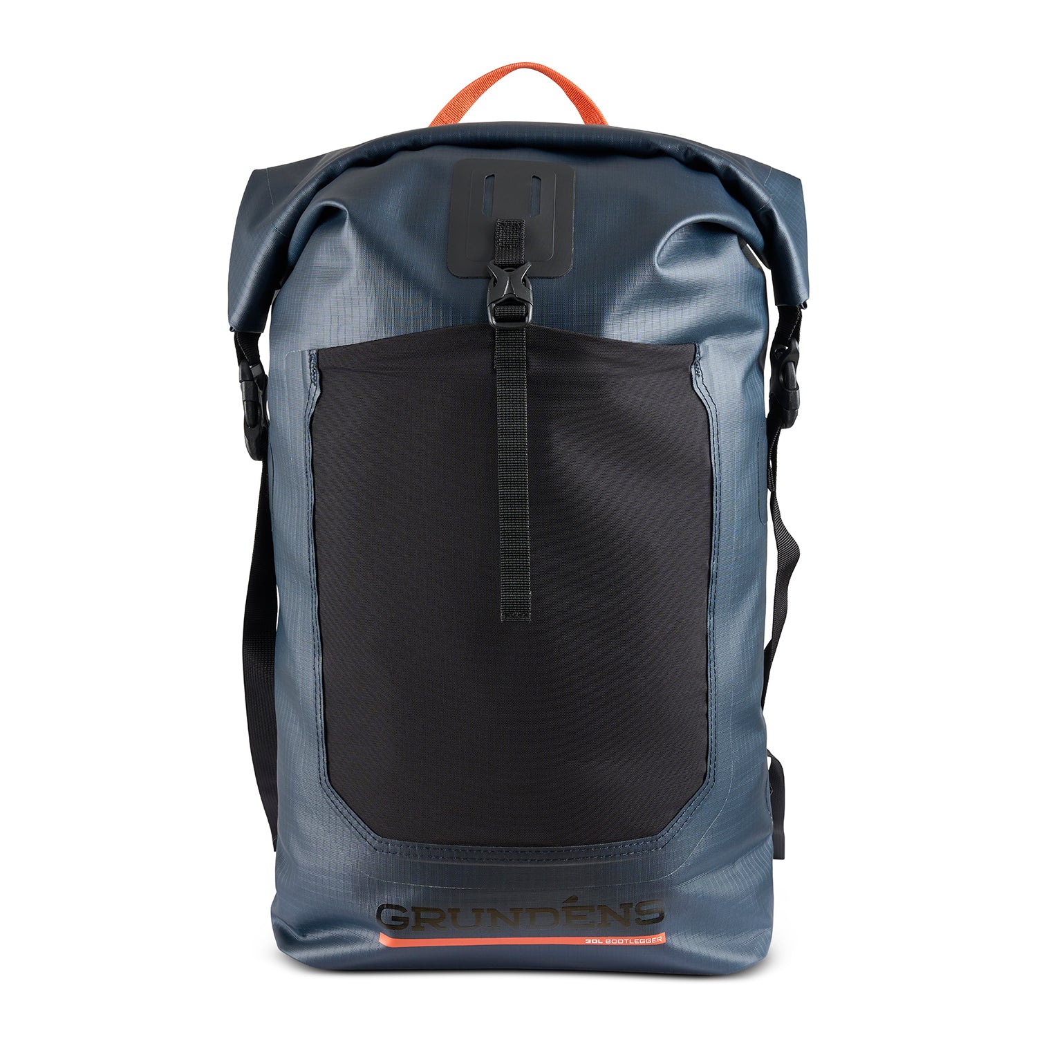 Grundens Black 30 Liter Bootlegger Roll Top Backpack