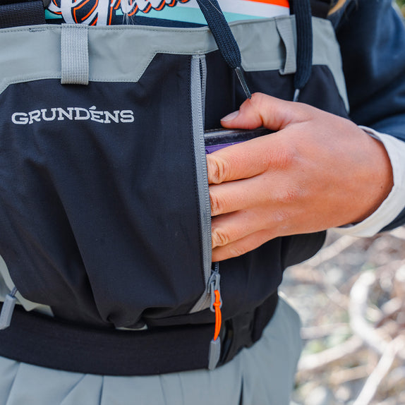 Vertical Zip Entry Chest storage Pockets