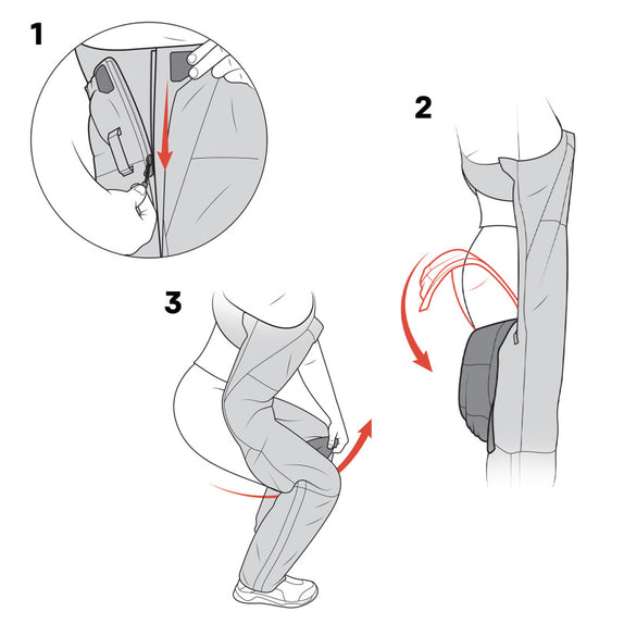 Relief system is a combined suspender design and zipper full length leg zipper. Suspenders stay in place while the lower bib un-zips and swings away for ease of relief on the boat.