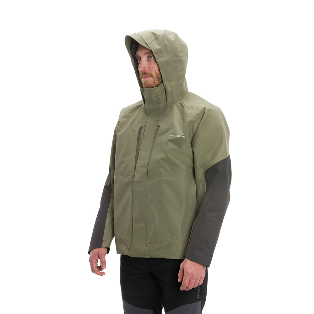 Buoy X Gore-Tex Jacket Black/Anchor Back View – Grundens