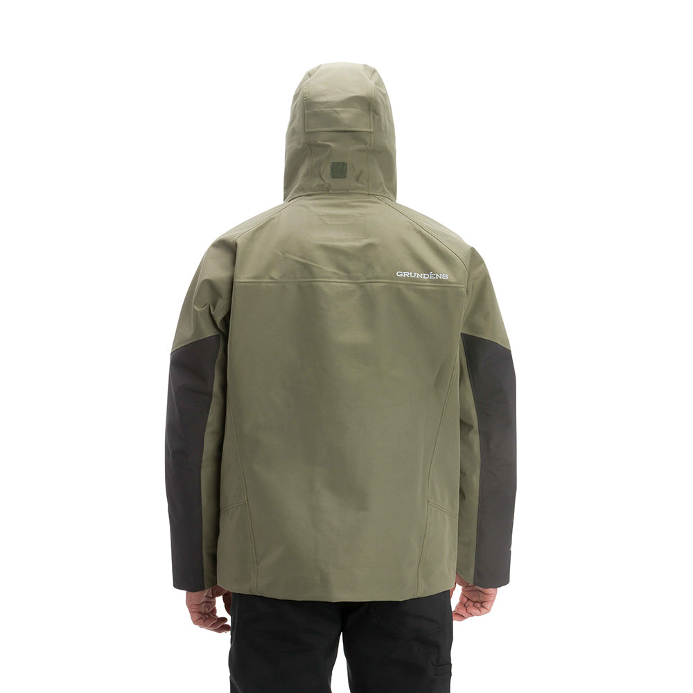 Buoy X Gore-Tex Jacket Deep Lichen Green On Model – Grundens