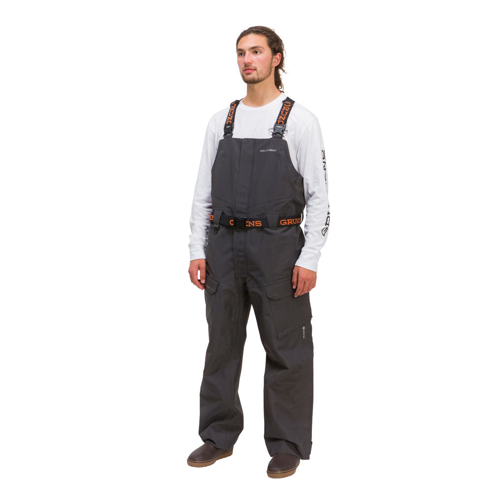 Buoy X GORE-TEX® Bib Black/Anchor Side View – Grundens