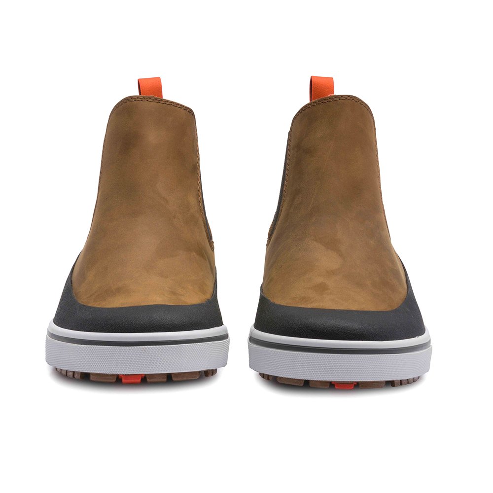 Freeboard Leather Chukka Brown Side View – Grundens