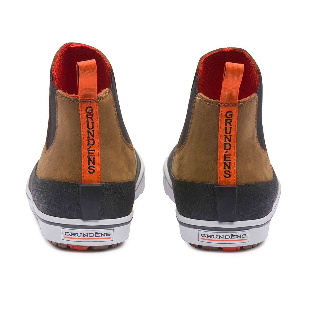 Freeboard Leather Chukka Brown Back View – Grundens