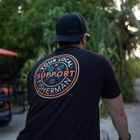 Offset Embroidered Trucker Hat Dark Navy Front View – Grundens